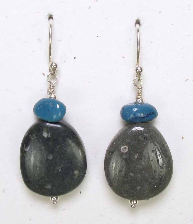 Oval Leland Blue Stone Earrings with Blue Accent